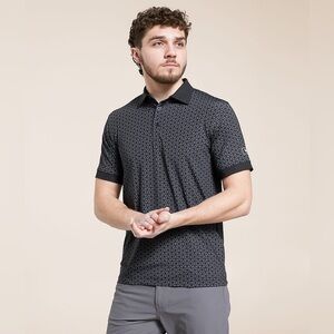 Waggle Gone Fishing Men's 2XL Golf Polo Shirt Black Gray Short Sleeve